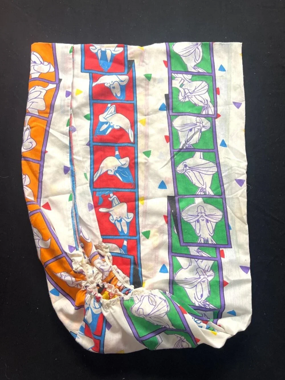 Vintage Looney Tunes Twin Fitted Bed Sheet Bugs Bunny Daffy Duck 1993